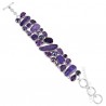 Amethyst Bracelet Charoite Bracelet 925 Sterling Silver Bracelet.