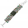 Nephrite Jade Bracelet Multi Gemstone Bracelet 925 Silver Bracelet