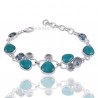 Arizona Turquoise Bracelet 925 Sterling Silver Bracelet Sky Blue Topaz Bracelet