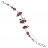 Pearl Bracelet Rhodochrosite Bracelet 925 Silver Bracelet