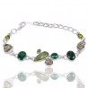Green Kyanite Bracelet 925 Sterling Silver Bracelet Pyrite Bracelet