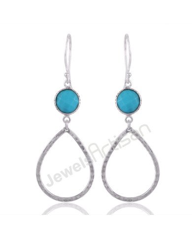 Arizona Turquoise Earrings 925 Sterling Silver Earrings Handmade Earrings