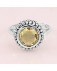 925 Sterling Silver Lemon Quartz Handmade Ring
