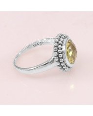 925 Sterling Silver Lemon Quartz Handmade Ring