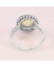 925 Sterling Silver Lemon Quartz Handmade Ring