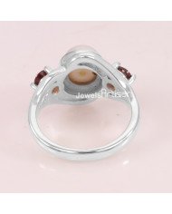 Pearl Garnet 925 Sterling Silver Ring