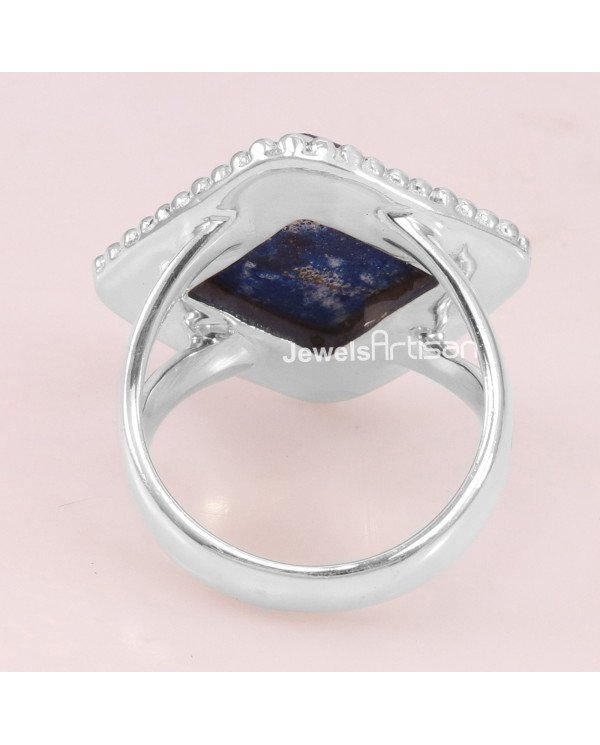 Azurite Malachite 925 Sterling Silver Statement Ring