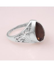 Smoky Quartz 925 Sterling Silver Ring
