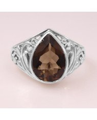 Smoky Quartz 925 Sterling Silver Ring