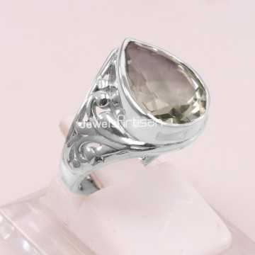 Green Amethyst Ring 925 Sterling Silver Ring Prasiolite Ring