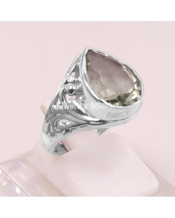 Green Amethyst 925 Sterling Silver Prasiolite Ring