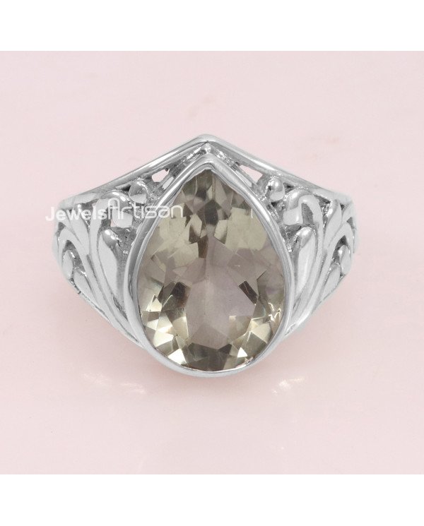 Green Amethyst 925 Sterling Silver Prasiolite Ring