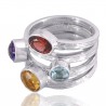 Sterling Silver Citrine Amethyst Cocktail Ring