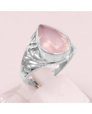 Rose Quartz 925 Sterling Silver Gemstone Ring