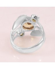 Citrine Peridot 925 Sterling Silver Cocktail Ring