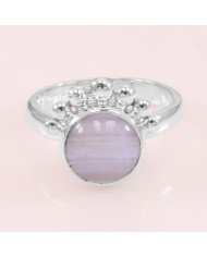 925 Sterling Silver Blue Lace Agate Ring