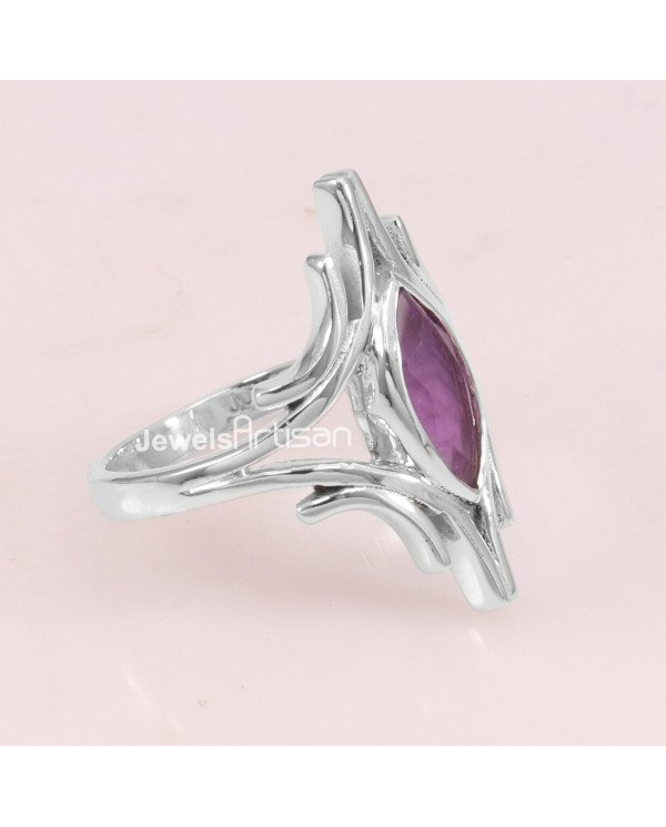 Amethyst 925 Sterling Silver Handcrafted Silver Ring