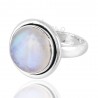 Rainbow Moonstone June Birthstone Gemstone Silver Ring