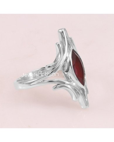 Garnet 925 Sterling Silver Ring January Birthstone Ring