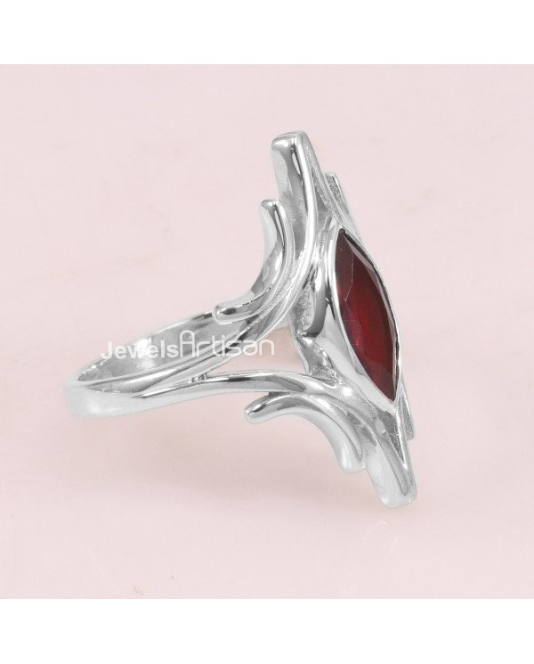 Garnet 925 Sterling Silver Ring January Birthstone Ring