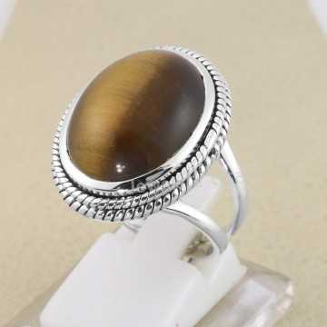 Tiger Eye Gemstone Handmade 925 Solid Sterling Silver Ring