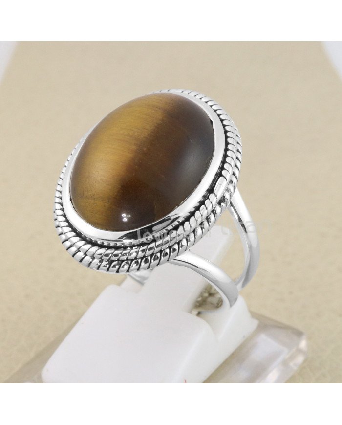 Tiger Eye Gemstone Handmade 925 Solid Sterling Silver Ring