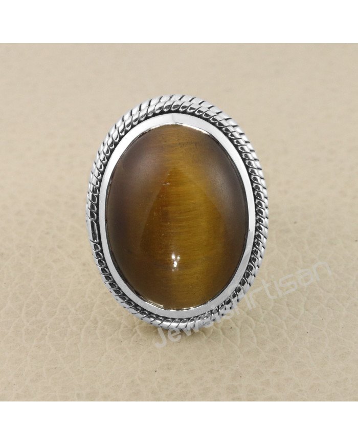 Tiger Eye Gemstone Handmade 925 Solid Sterling Silver Ring