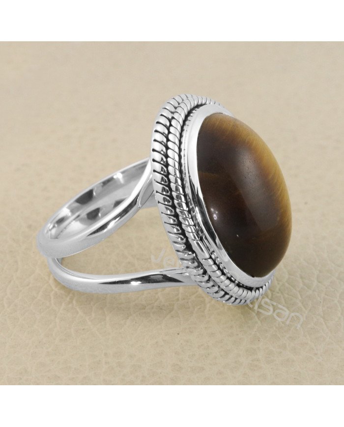 Tiger Eye Gemstone Handmade 925 Solid Sterling Silver Ring