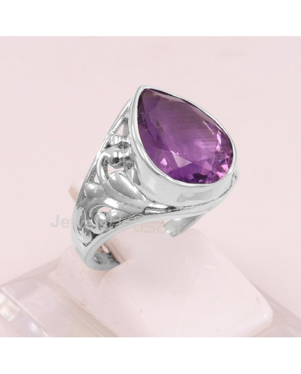 Amethyst 925 Sterling Silver February Birthstone Ring