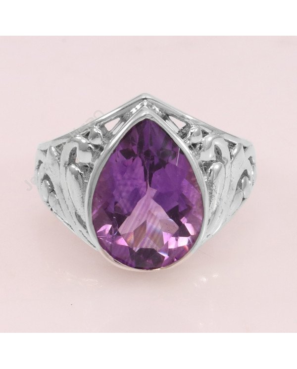 Amethyst 925 Sterling Silver February Birthstone Ring