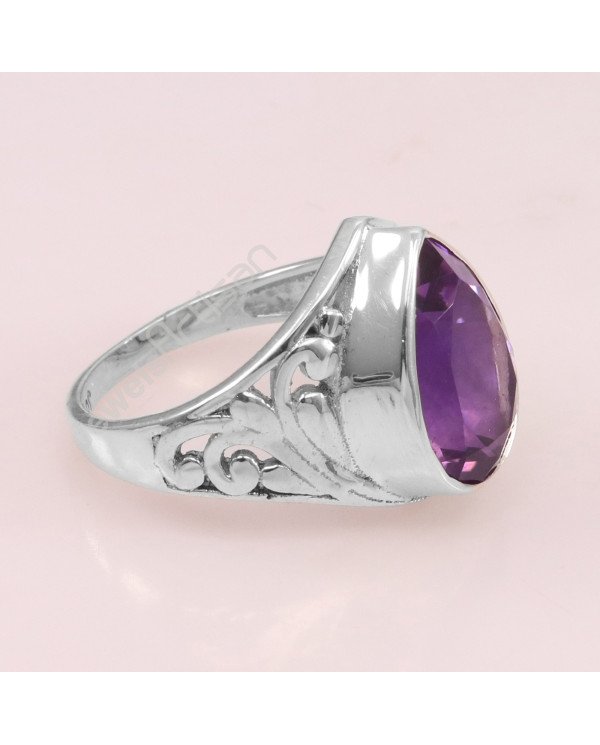 Amethyst 925 Sterling Silver February Birthstone Ring