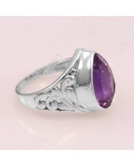 Amethyst 925 Sterling Silver February Birthstone Ring