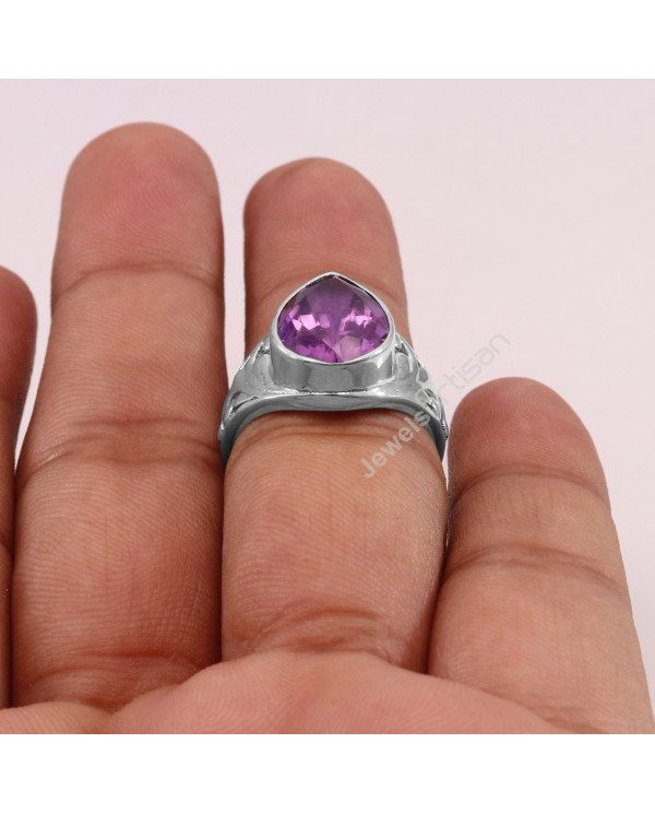 Amethyst 925 Sterling Silver February Birthstone Ring