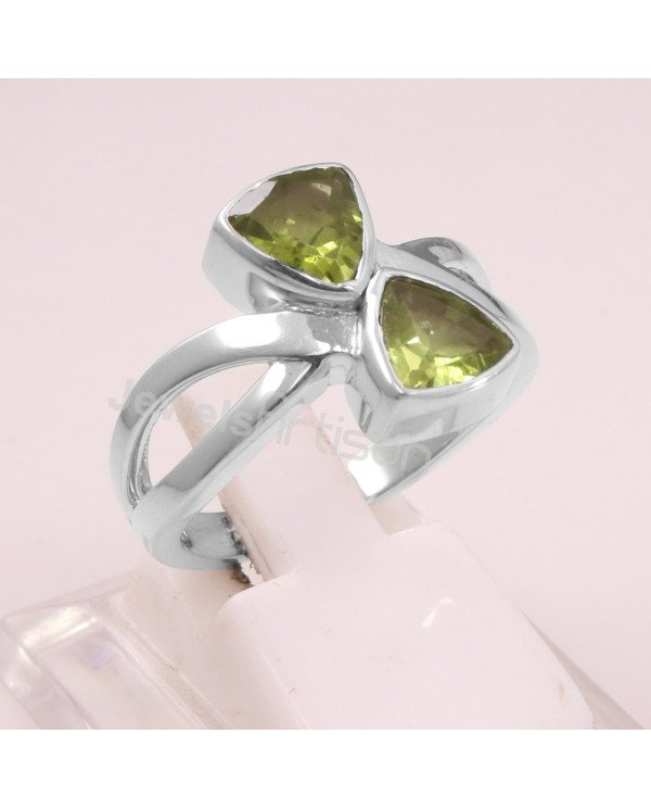 Peridot August Birthstone 925 Sterling Silver Ring