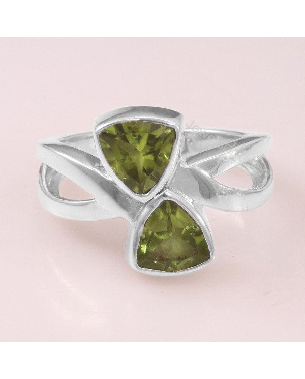 Peridot August Birthstone 925 Sterling Silver Ring