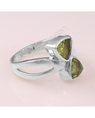 Peridot August Birthstone 925 Sterling Silver Ring
