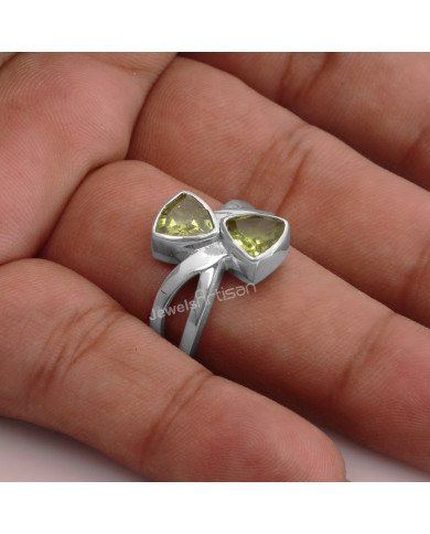 Peridot August Birthstone 925 Sterling Silver Ring