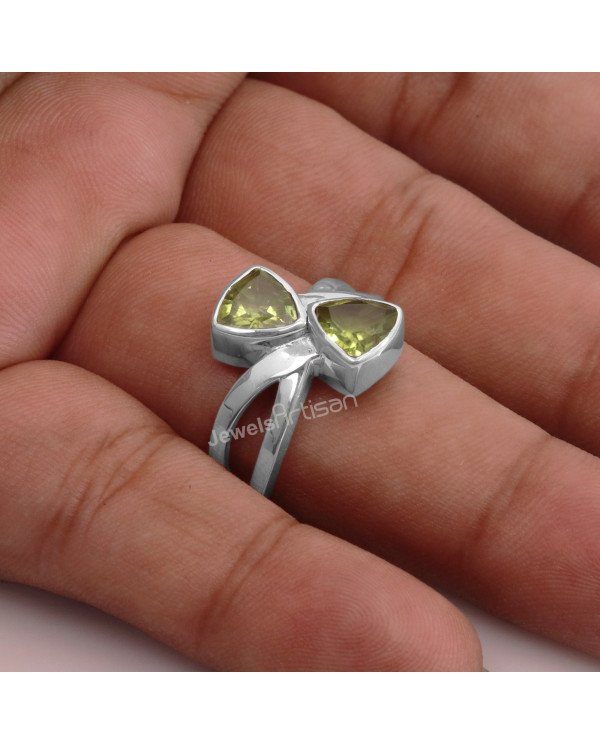 Peridot August Birthstone 925 Sterling Silver Ring