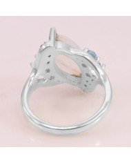 Moonstone Swiss Blue Topaz 925 Sterling Silver Ring