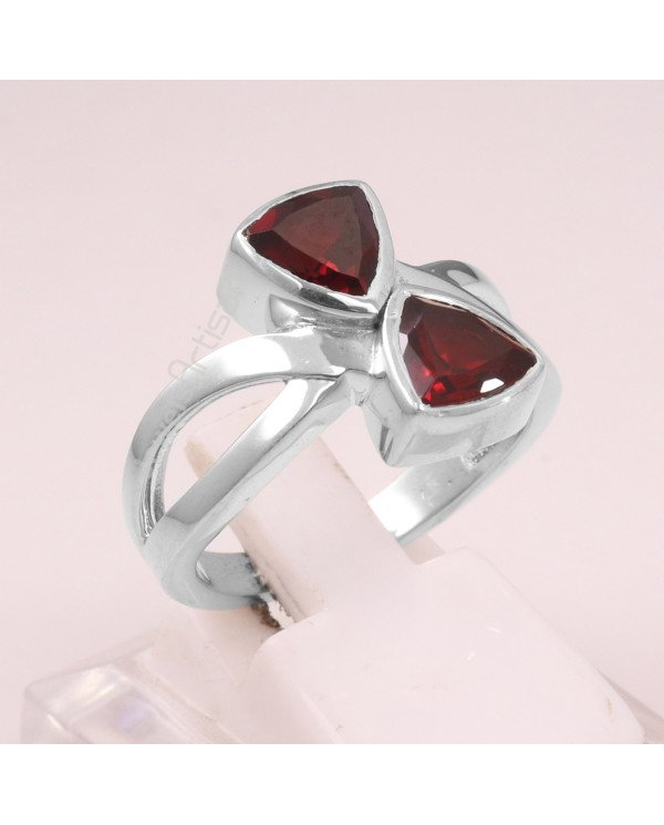 Garnet 925 Sterling Silver Ring January Birthstone Ring