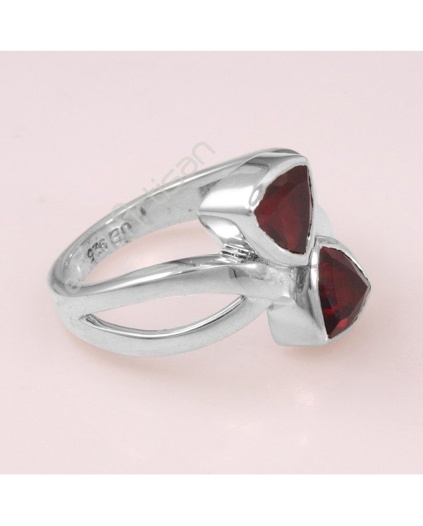 Garnet 925 Sterling Silver Ring January Birthstone Ring