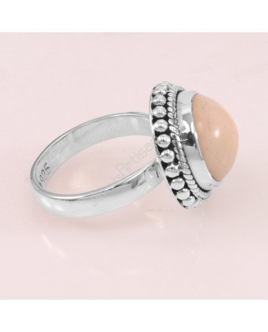 Pink Opal 925 Sterling Silver October Birthstone Ring