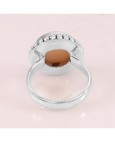 Pink Opal 925 Sterling Silver October Birthstone Ring