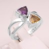 Amethyst Ring Citrine Ring November Birthstone Ring 925 Silver Ring