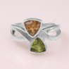 Peridot Ring Citrine Ring August Birthstone Ring Sterling Silver Ring