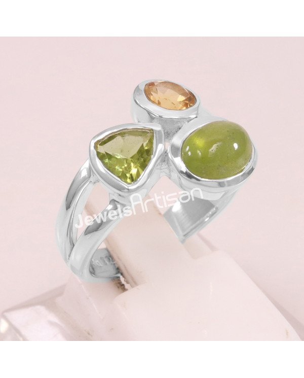 Idocrase Peridot Gemstone 925 Sterling Silver Ring