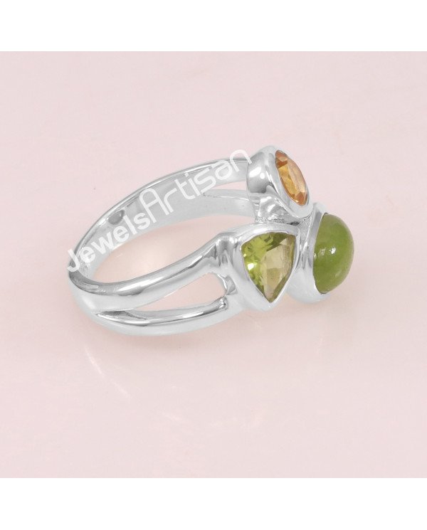 Idocrase Peridot Gemstone 925 Sterling Silver Ring