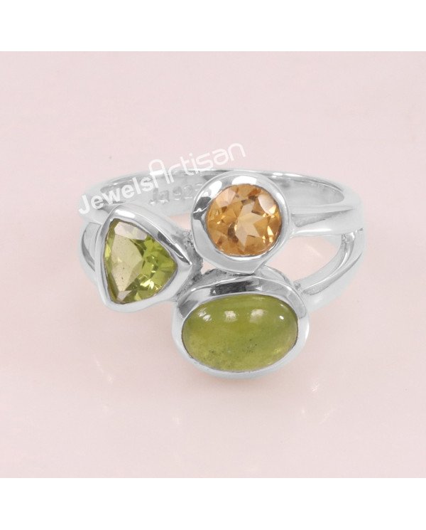 Idocrase Gemstone Ring 925 Sterling Silver Ring Peridot Ring