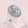Rainbow Moonstone Ring 925 Sterling Silver Ring Solitaire Silver Ring