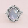 Rainbow Moonstone Ring 925 Sterling Silver Ring Solitaire Silver Ring